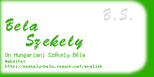 bela szekely business card