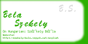 bela szekely business card